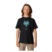 Bērnu t-krekls FOX Nukir Head, melns ar logo