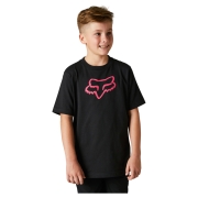 Bērnu t-krekls FOX Legacy, melns ar rozā logo