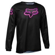 Girls jersey FOX Blackout, black with pink logo