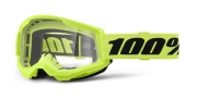 Kids goggles 100% Strata 2 Neon Yellow, with clear lens