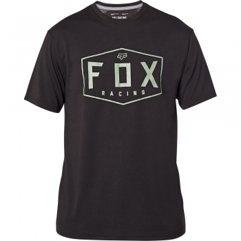 T-shirt FOX Crest SS, black/green, size S