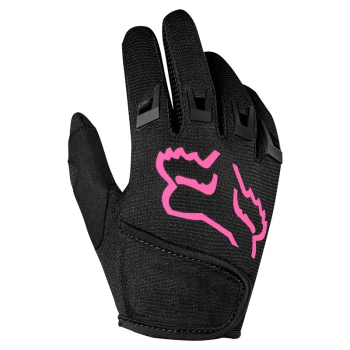 Kids gloves FOX Dirtpaw, black with pink logo, size KM