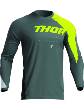 Kids jersey Thor Sector Edge, olive green/fluo green, size XXS