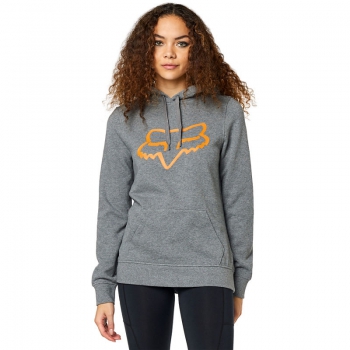 Woman hoodie FOX Centered PO, grey with logo, size XS