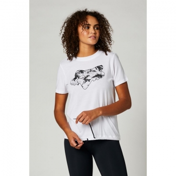 Woman t-shirt FOX Palms, white, size M