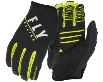 Gloves Fly Racing Windproof for cold weather, black/neon green, adult size L