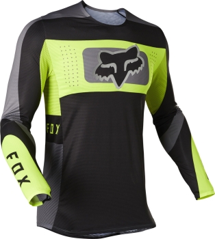 Jersey FOX Flexair Mirer, black/neon yellow, size XL Jersey FOX Flexair Mirer, black/neon yellow, size XL
