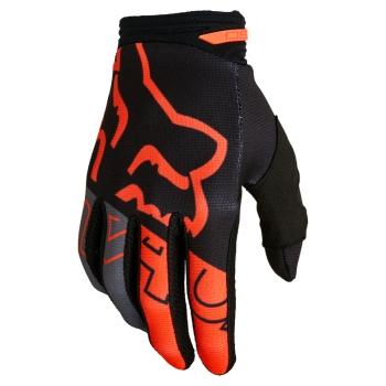 Kids gloves FOX 180 Skew, black/orange, size YXS Kids gloves FOX 180 Skew, black/orange, size YXS