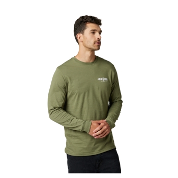 Krekls FOX Net New Ls, armijas zaļš ar zīmējumu, izmērs XL